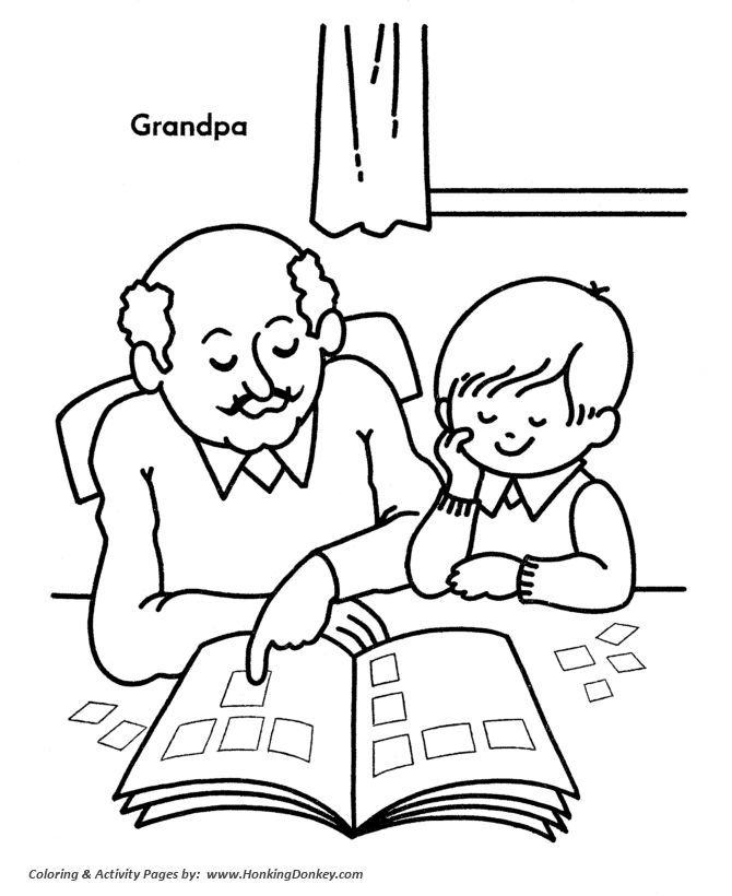 Grandparents day coloring pages