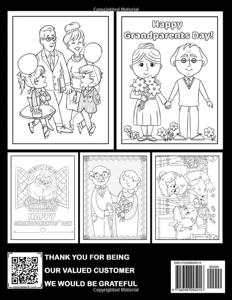 Happy grandparents day coloring book show affection to your grandparents with significant illustrations perfect for coloring by kids adults and children ideal gift hawkins glenn books