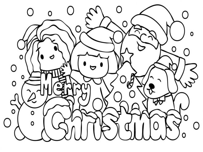 Free easy to print christmas coloring pages