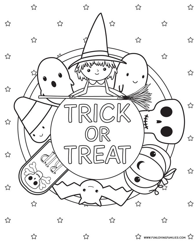 Halloween coloring pages for adults and kids free printables