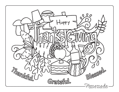 Free thanksgiving coloring pages for kids adults