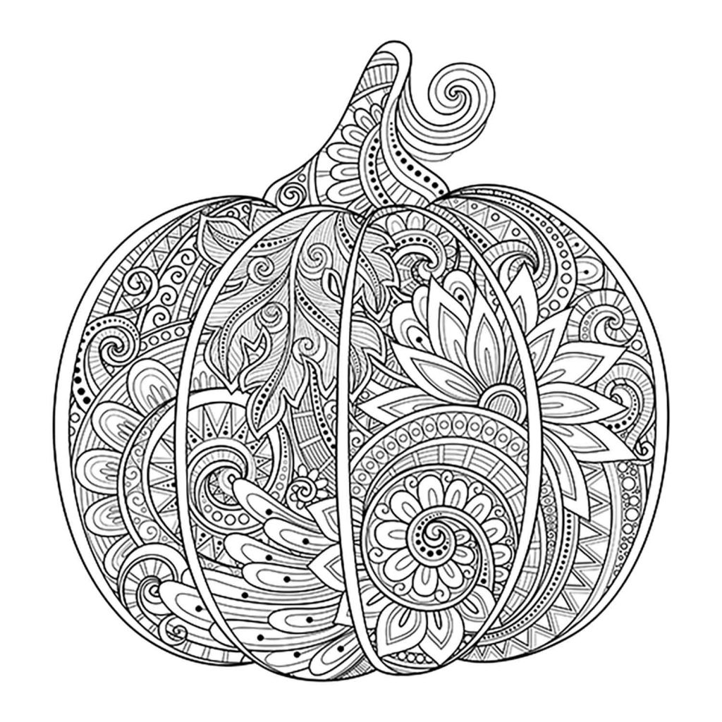 Easy fall coloring page for seniors
