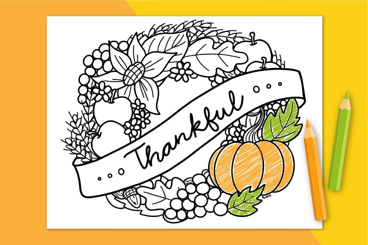 Free printable thanksgiving coloring page