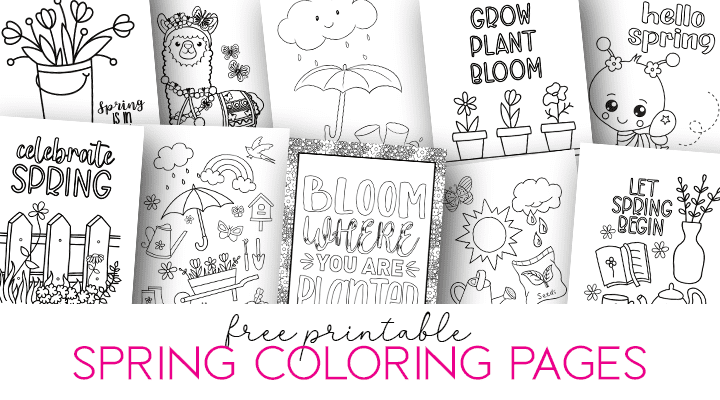 Spring coloring printable pages simply love printables