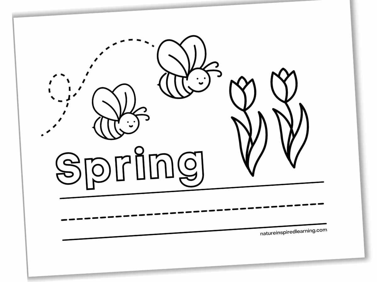 Beautiful spring coloring pages