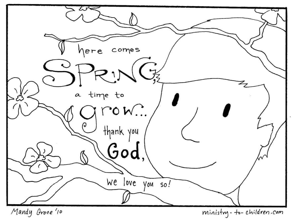 Spring coloring pages easy pdf print free