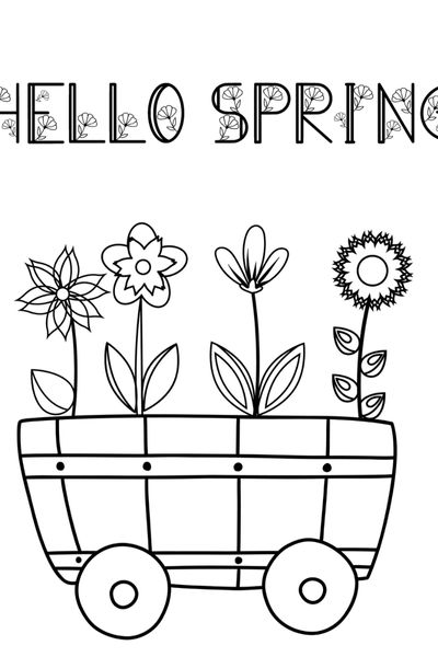 Free spring coloring pages