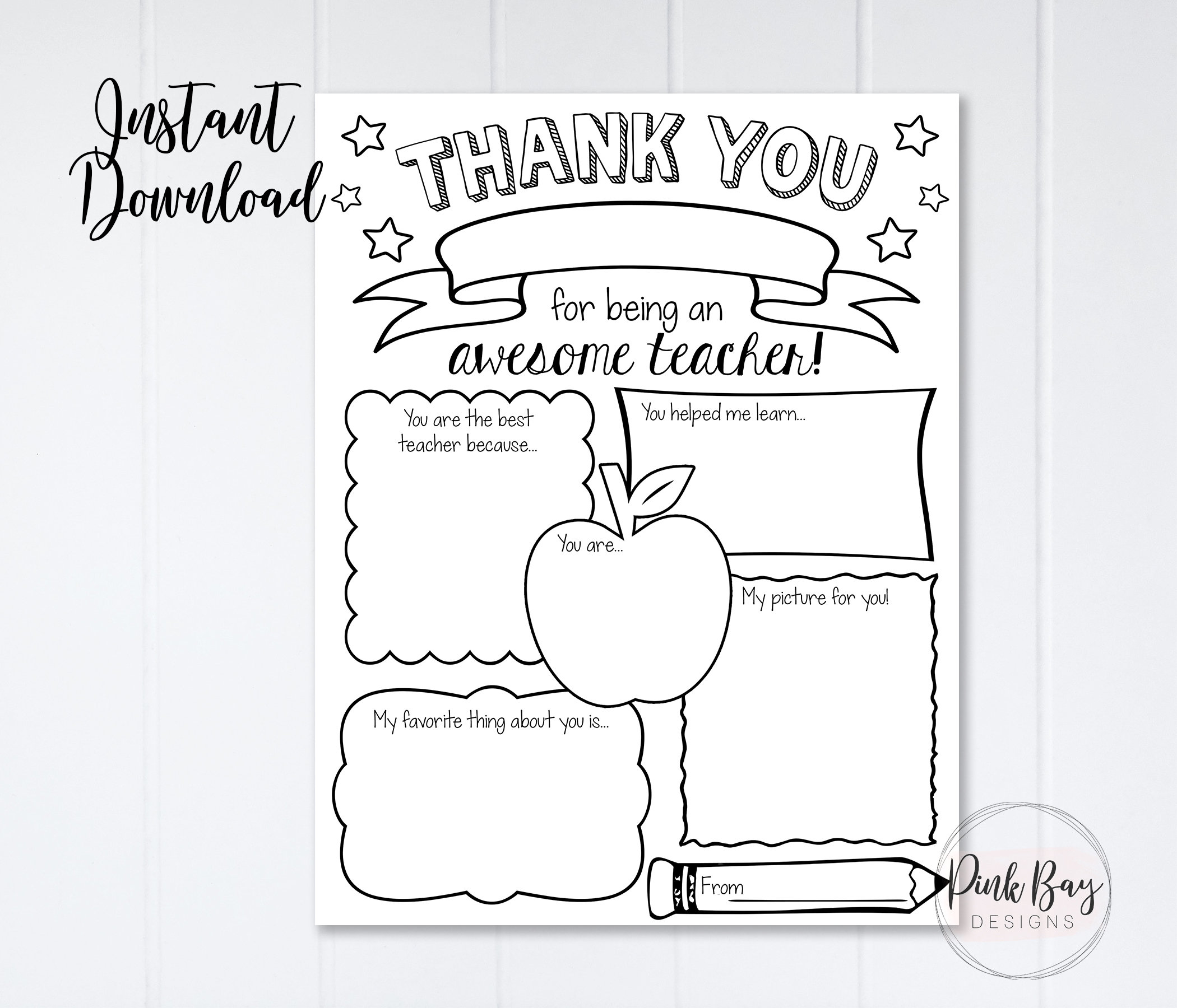 Teacher appreciation week printable teacher survey teacher printable teacher thank you teacher coloring page all about my teacher