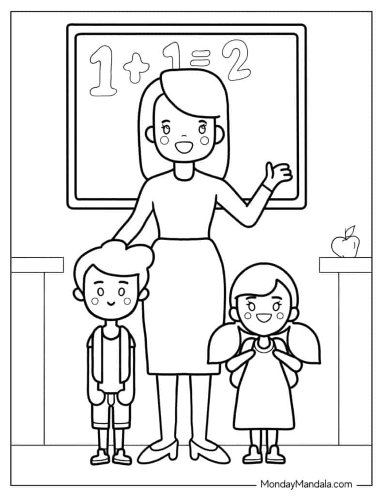 Teacher coloring pages free pdf printables