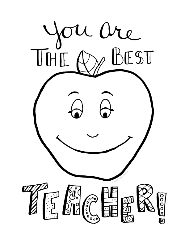 Teacher coloring pages