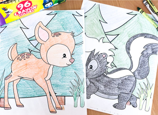 Free printable woodland animal coloring pages for kids