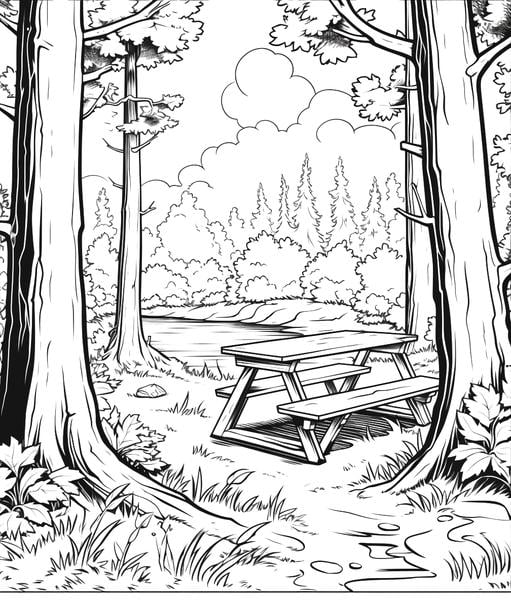 Free printable forest coloring pages list