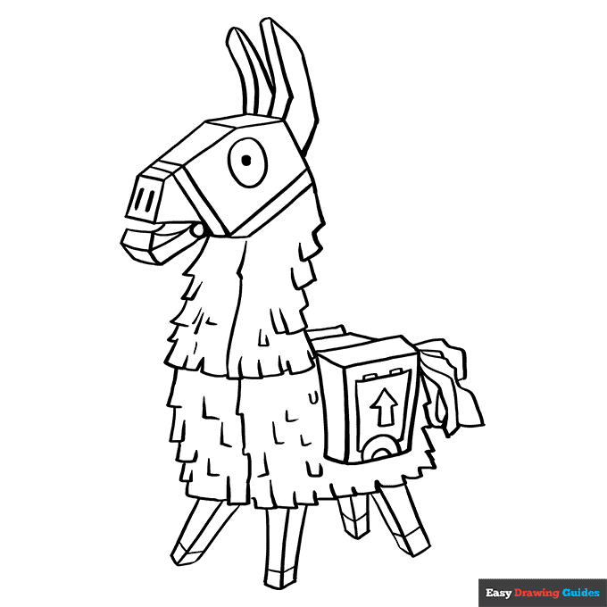 Llama from fortnite coloring page easy drawing guides