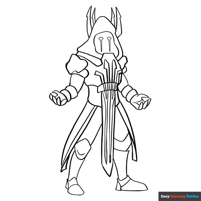 Ice king from fortnite coloring page easy drawing guides