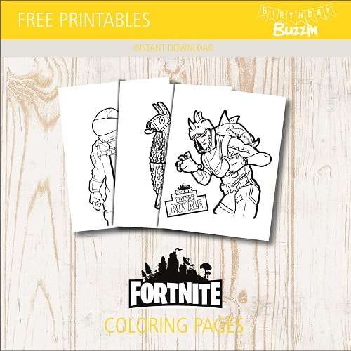 Free printable fortnite coloring pages birthday buzzin