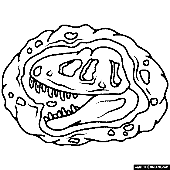 Dinosaur fossil coloring page