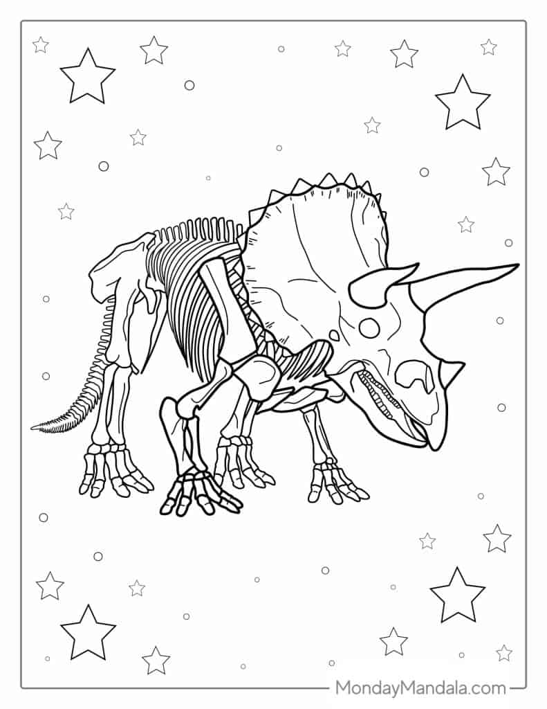 Triceratops coloring pages free pdf printables