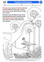 Fossils and dinosaurs science worksheets and study guides third grade