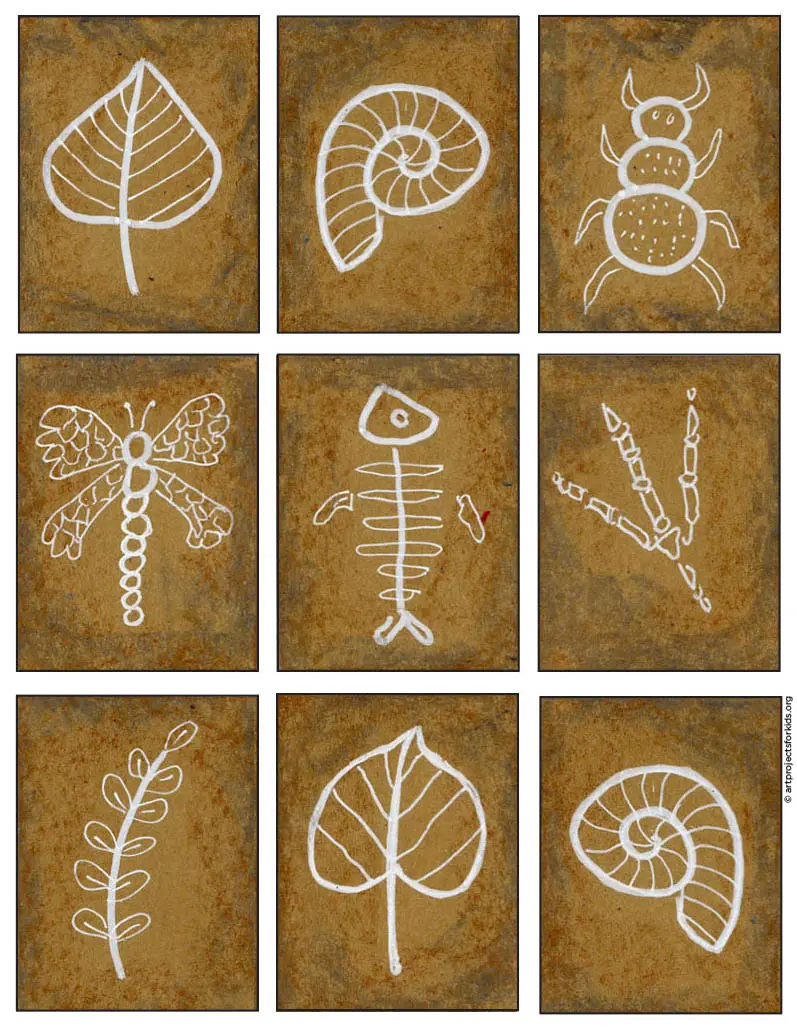 Easy how to draw a fossil tutorial and fossil coloring page