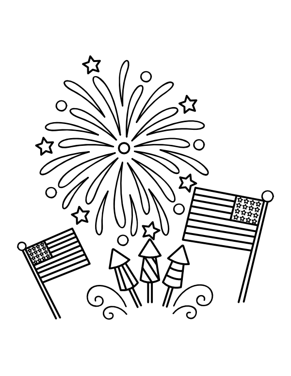 Printable fourth of july coloring page