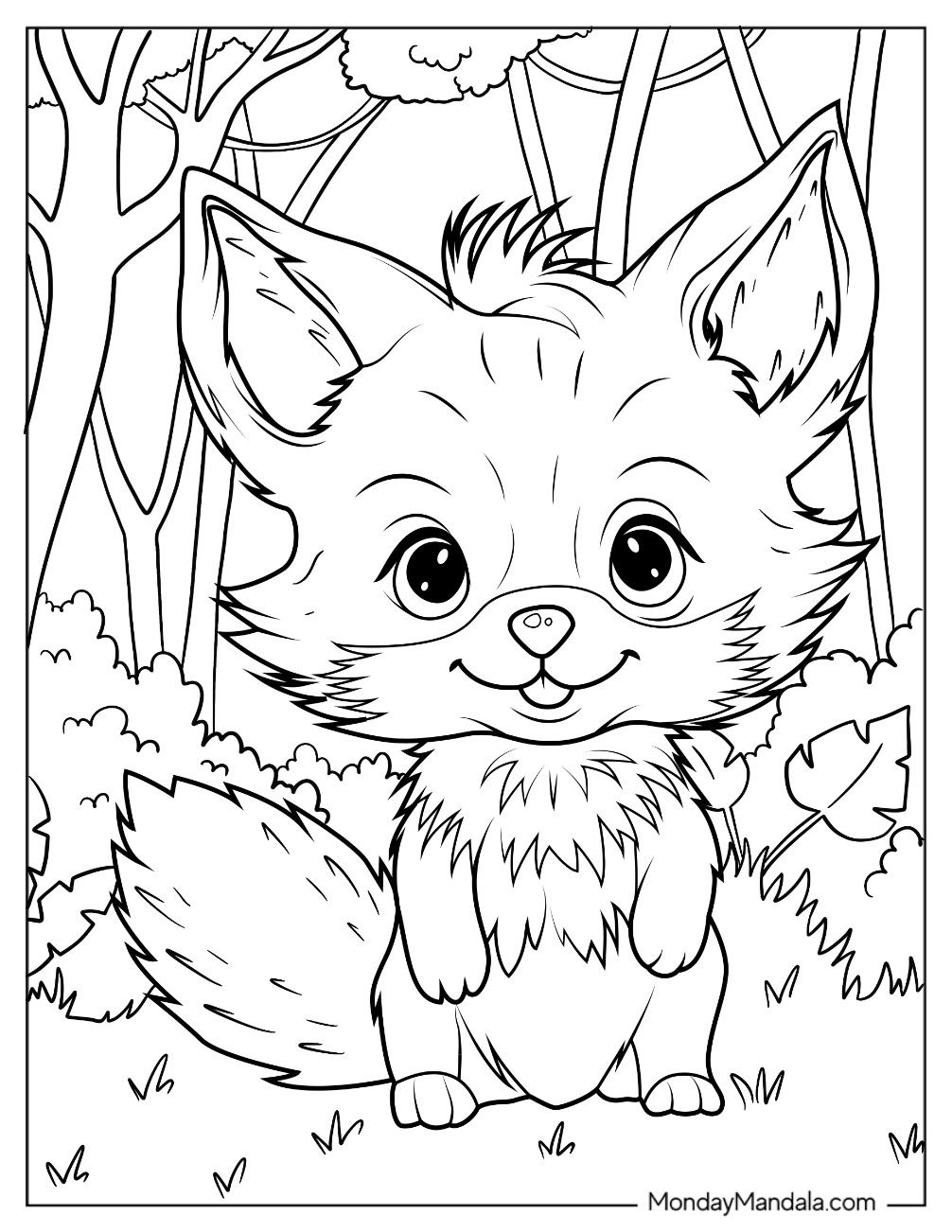 Fox coloring pages free pdf printables