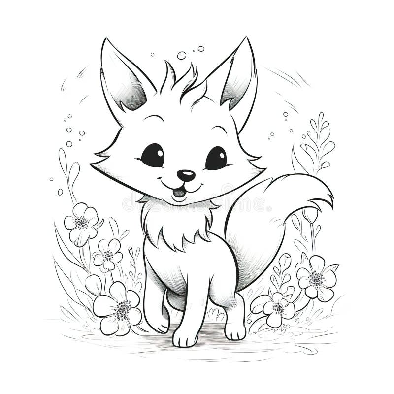 Red fox coloring page stock illustrations â red fox coloring page stock illustrations vectors clipart