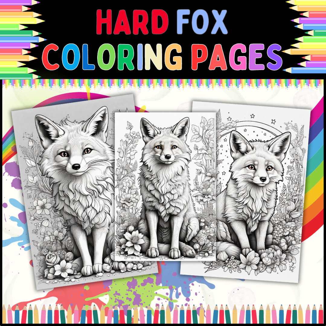 Hard fox coloring pages for adults and kids printable fox coloring pages made by teachers