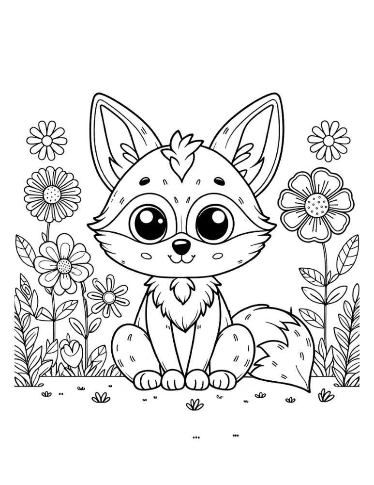 Free fox coloring pages for kids