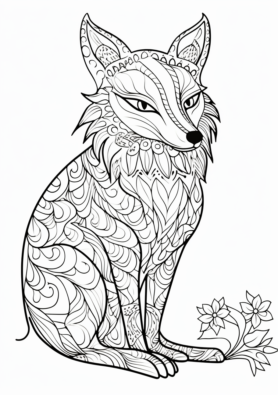 Fox coloring s artistic printable and fun designs coloring