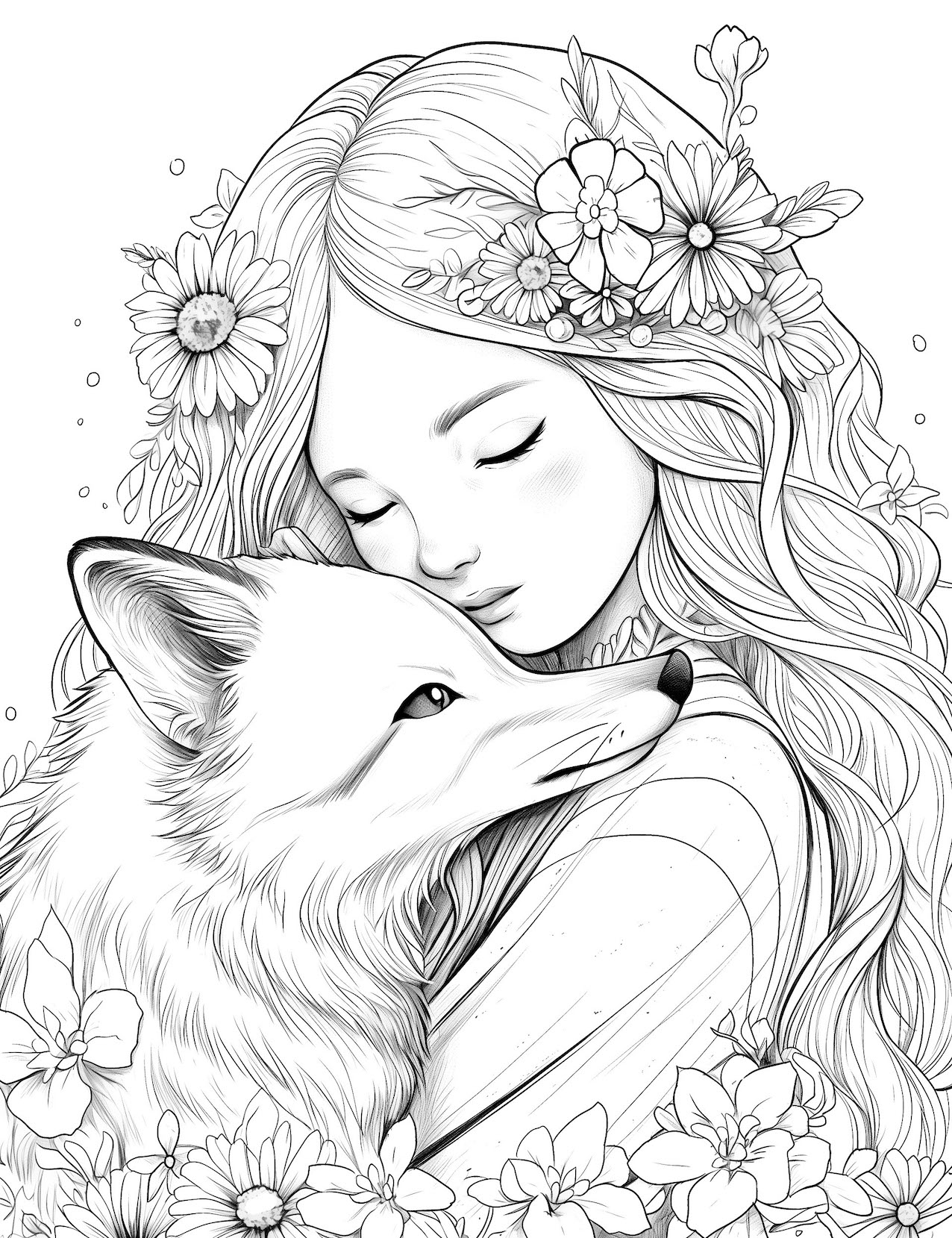 Creative fox coloring pages for kids and adults