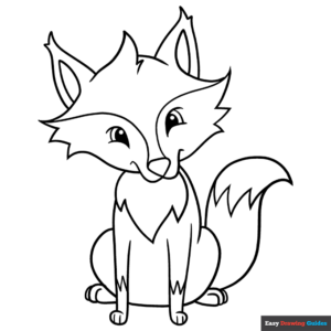 Cartoon fox coloring page easy drawing guides