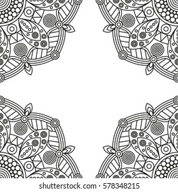 Oriental motifs decorative frame coloring book stock vector royalty free