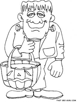 Printable halloween frankenstein coloring pages