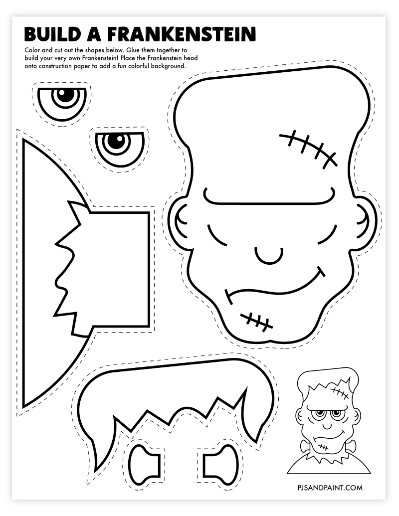 Free printable build a frankenstein craft