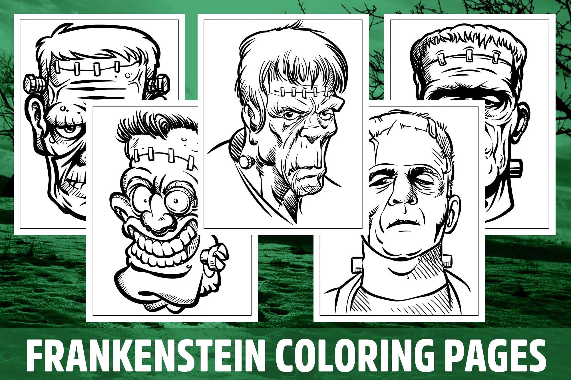 Frankenstein coloring pages for kids girls boys teens birthday school activity made by teachers