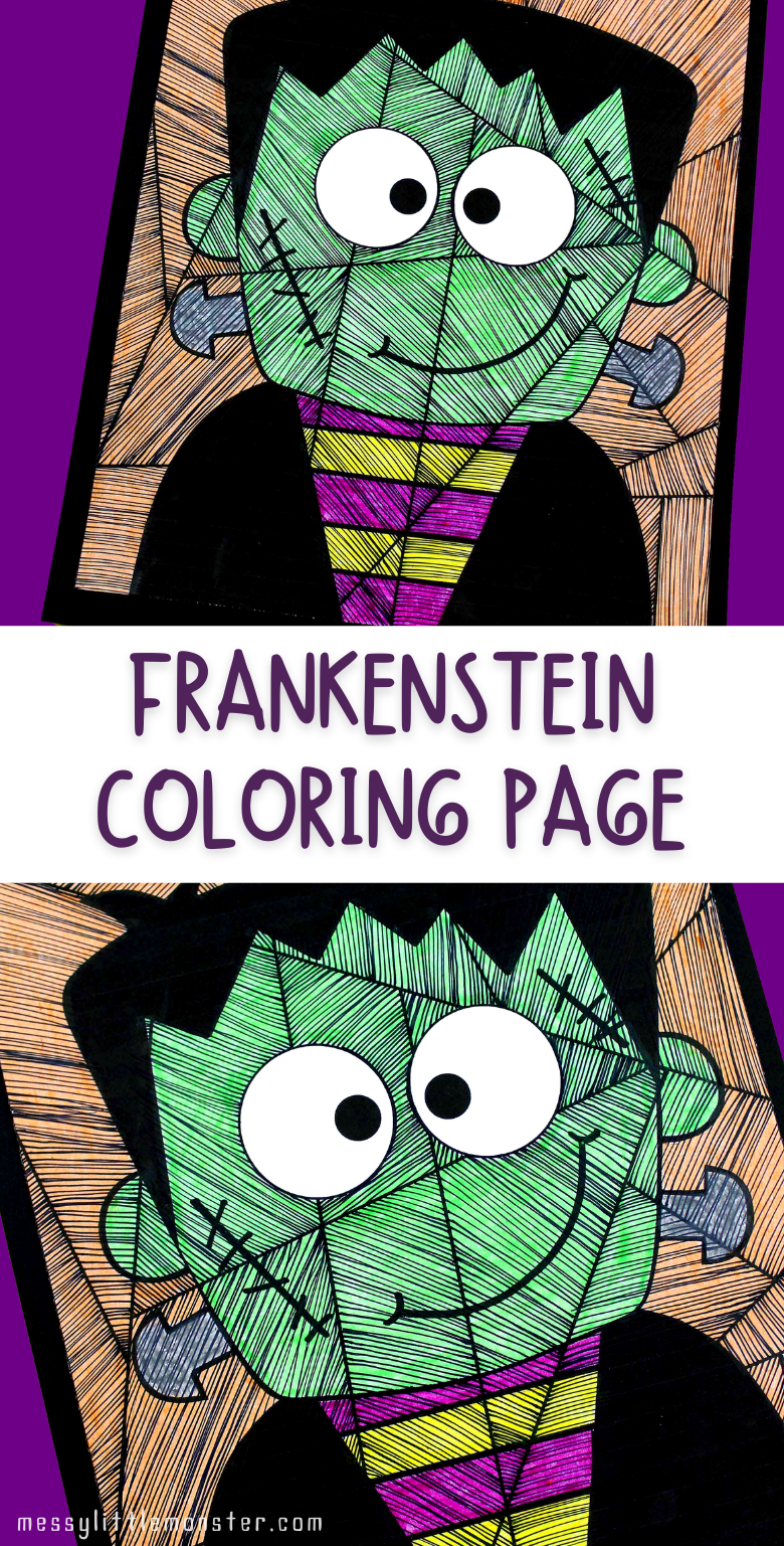 Frankenstein colouring page