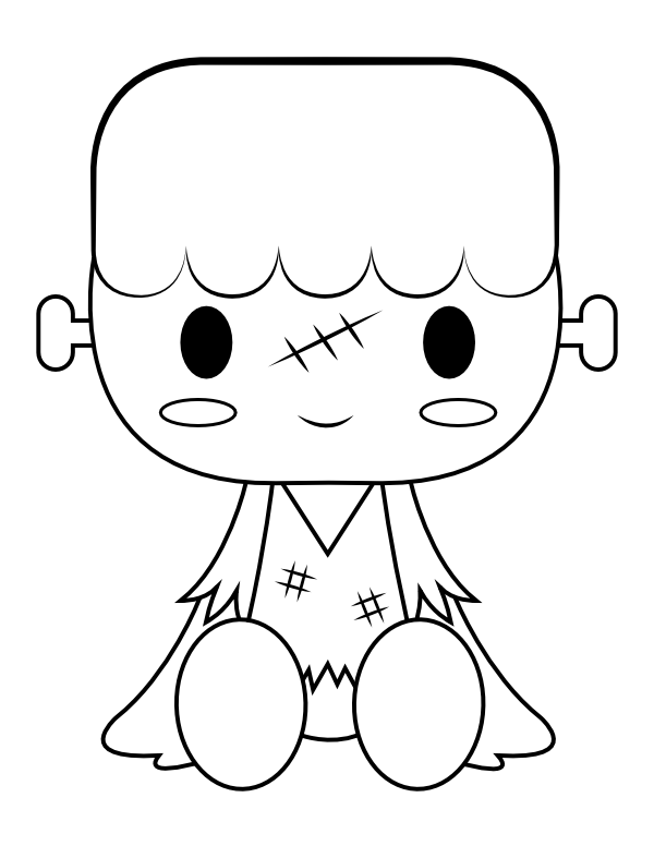 Printable frankenstein costume coloring page