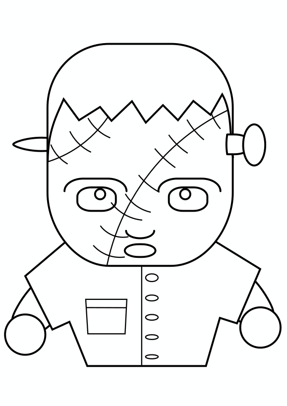 Frankenstein drawing for coloring page free printable nurieworld