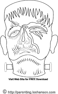 Halloween coloring pages frankenstein monster mask coloring craft printable