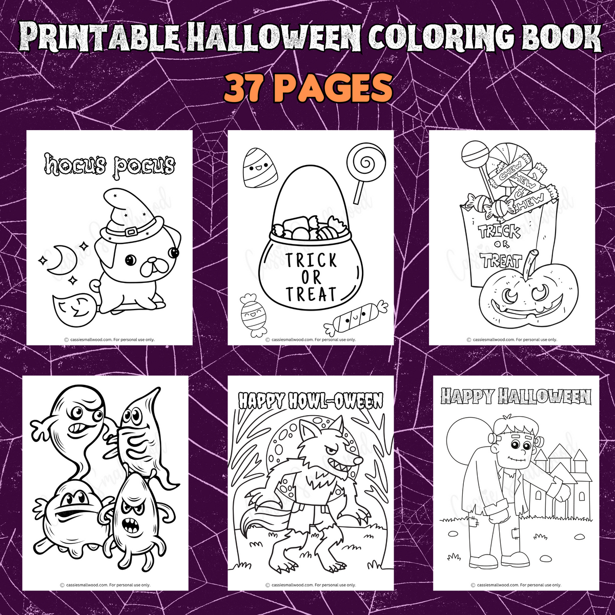 Printable halloween coloring book pages â cassie smallwood