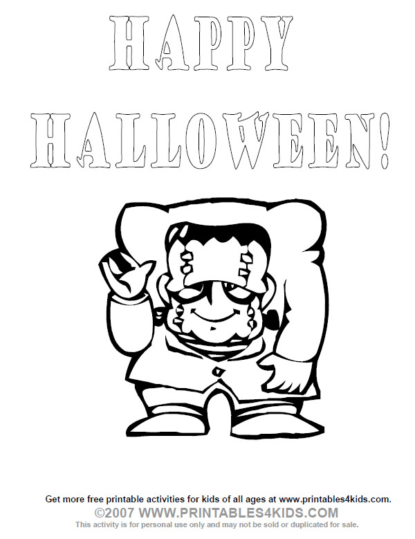 Halloween frankenstein monster coloring page â printables for kids â free word search puzzles coloring pages and other activities