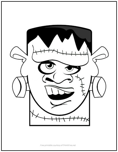 Blockhead frankenstein coloring page print it free