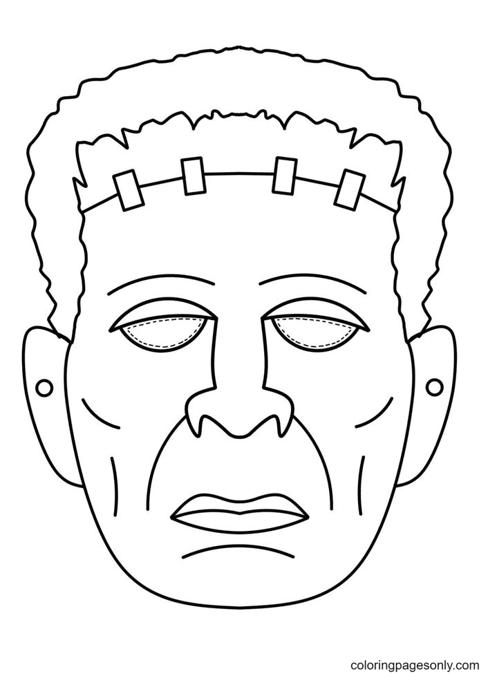 Halloween masks coloring pages printable for free download