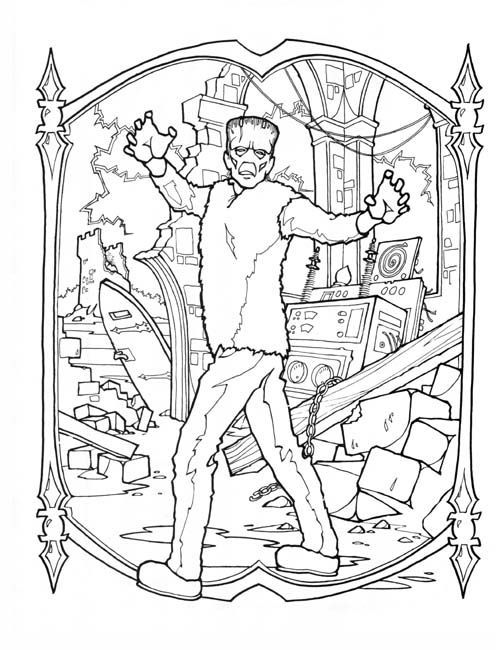 Fun frankenstein coloring pages