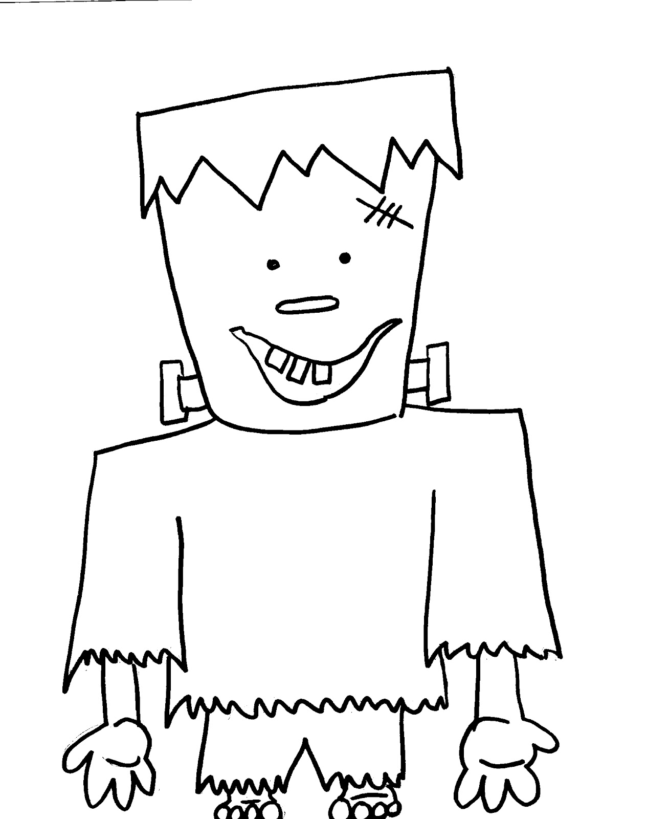 Frankenstein coloring page for halloween