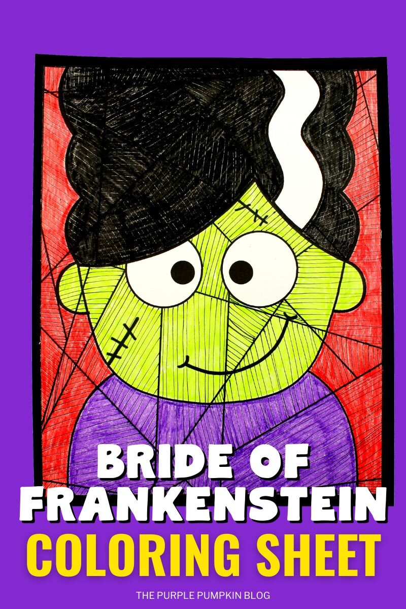 Free printable bride of frankenstein loring sheet line activity