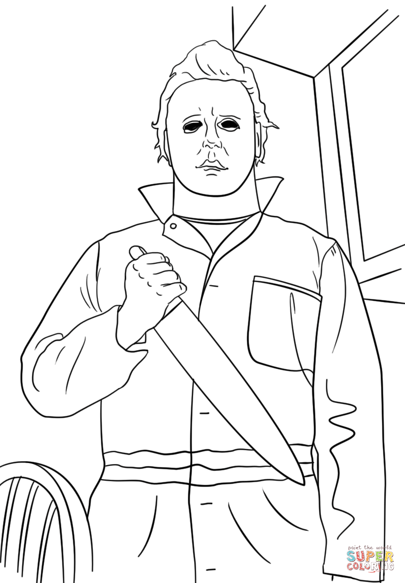 Michael myers coloring page free printable coloring pages