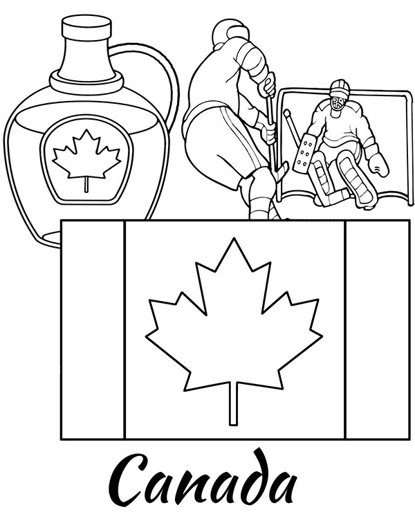 Printable canadian flag coloring page