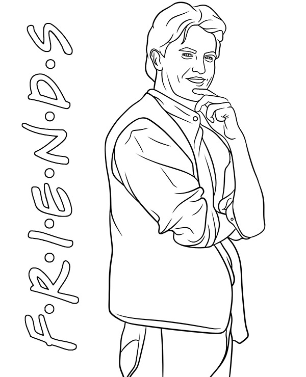 Friends coloring page chandler bing