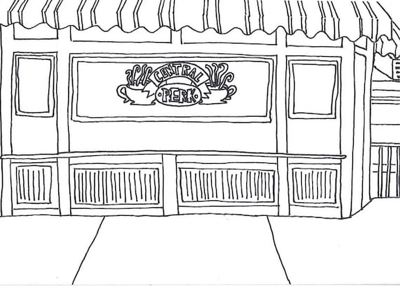 Friends central perk coloring page download instant download